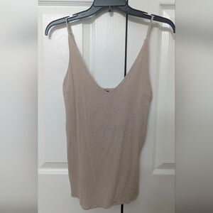 VICI Taupe V-Neck Cami Tank | Women’s Small Neutral Sleeveless Top